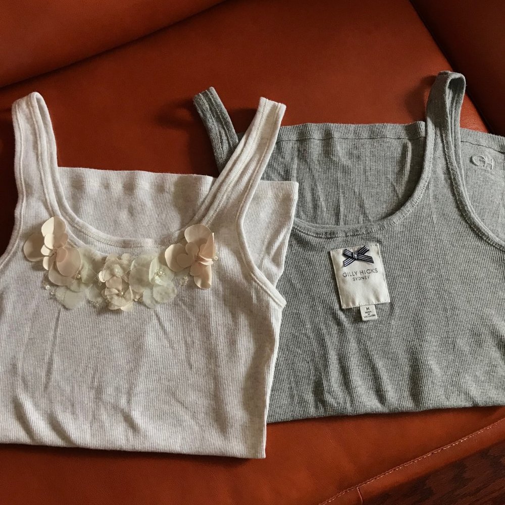 Gilly Hicks Sydney Flowers embroider 2 Tops Bundle